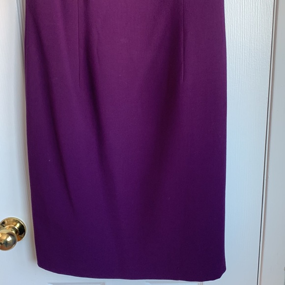 Anne Klein Sleeveless Purple Dress with Collar Knot Detail - Picture 5 of 7